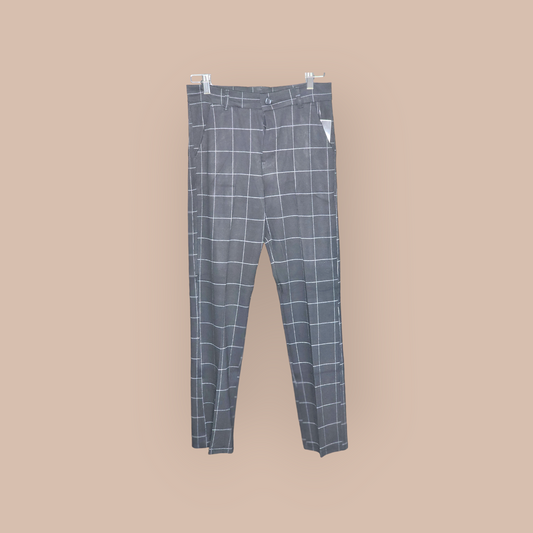 Black Big Checks Pants