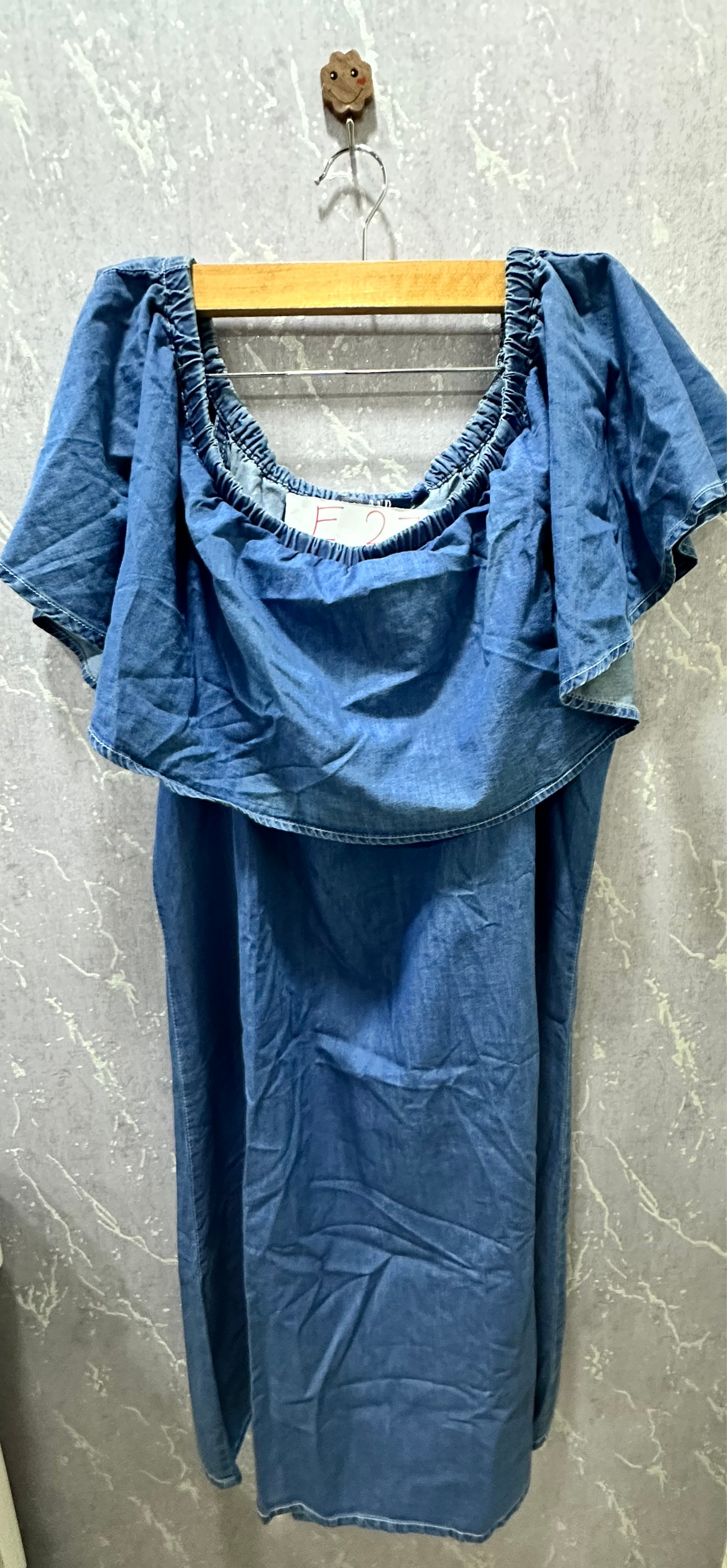 Denim off-shoulder Dress