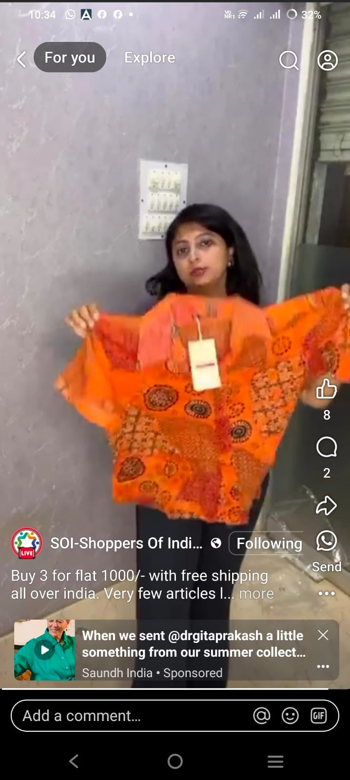 Orange Printed Shirt
