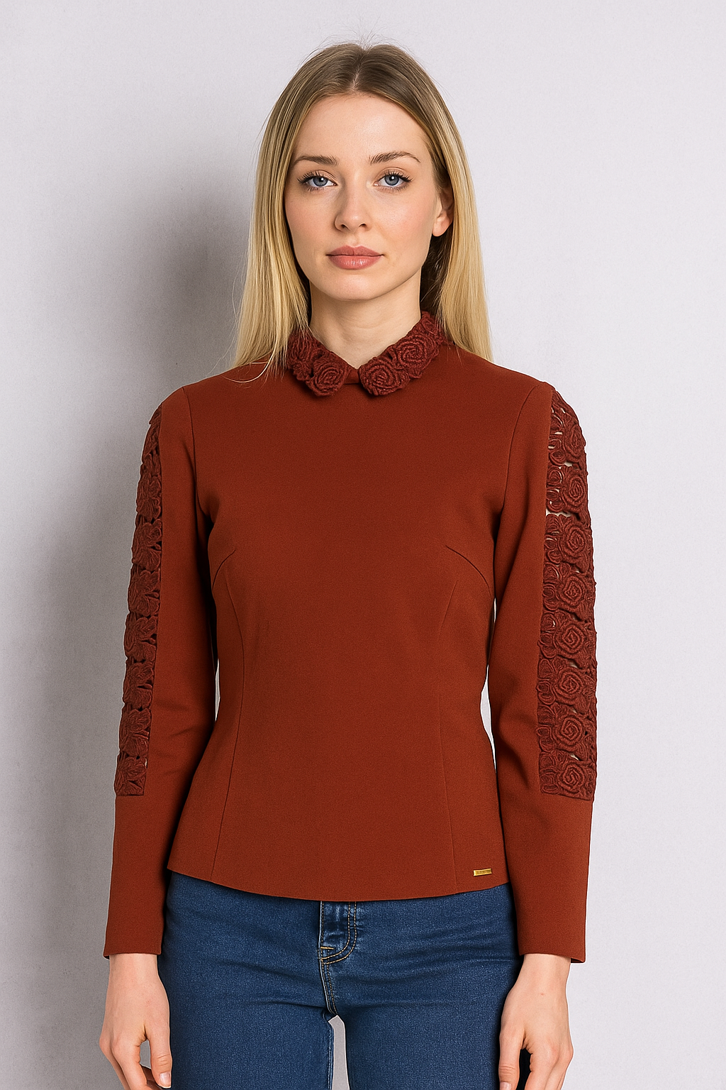 Rust Lace Top