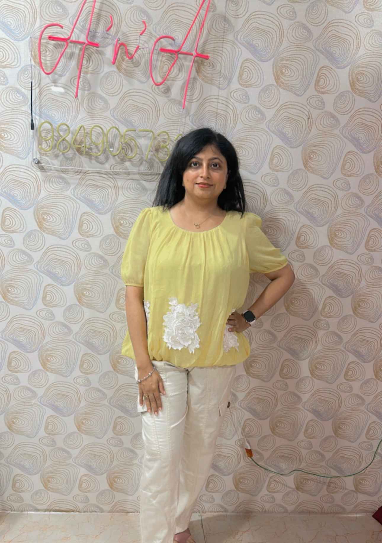 Yellow party-wear Top