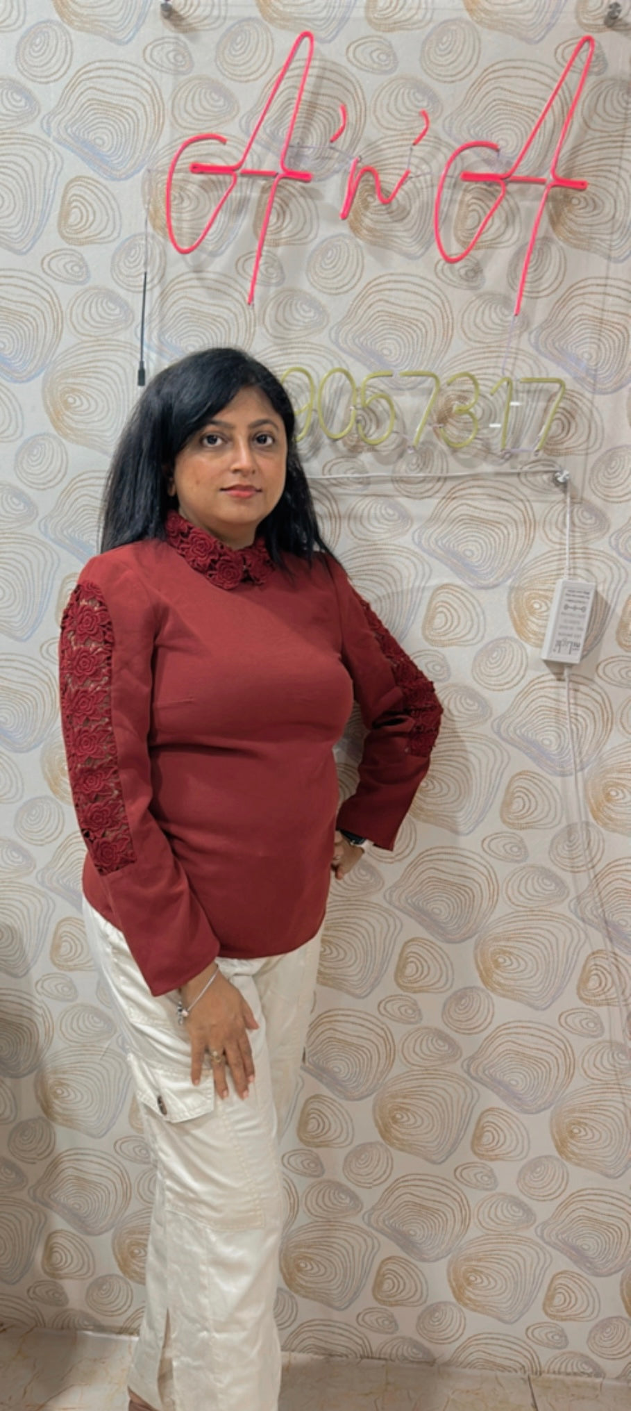 Rust Lace Top