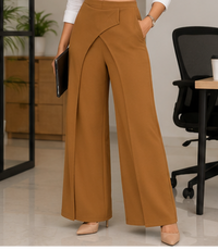 Signature Drape Wide-Leg Pants