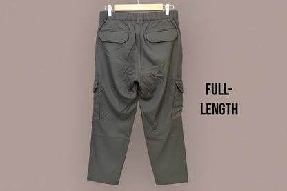 Black cargo pants for women, detail view