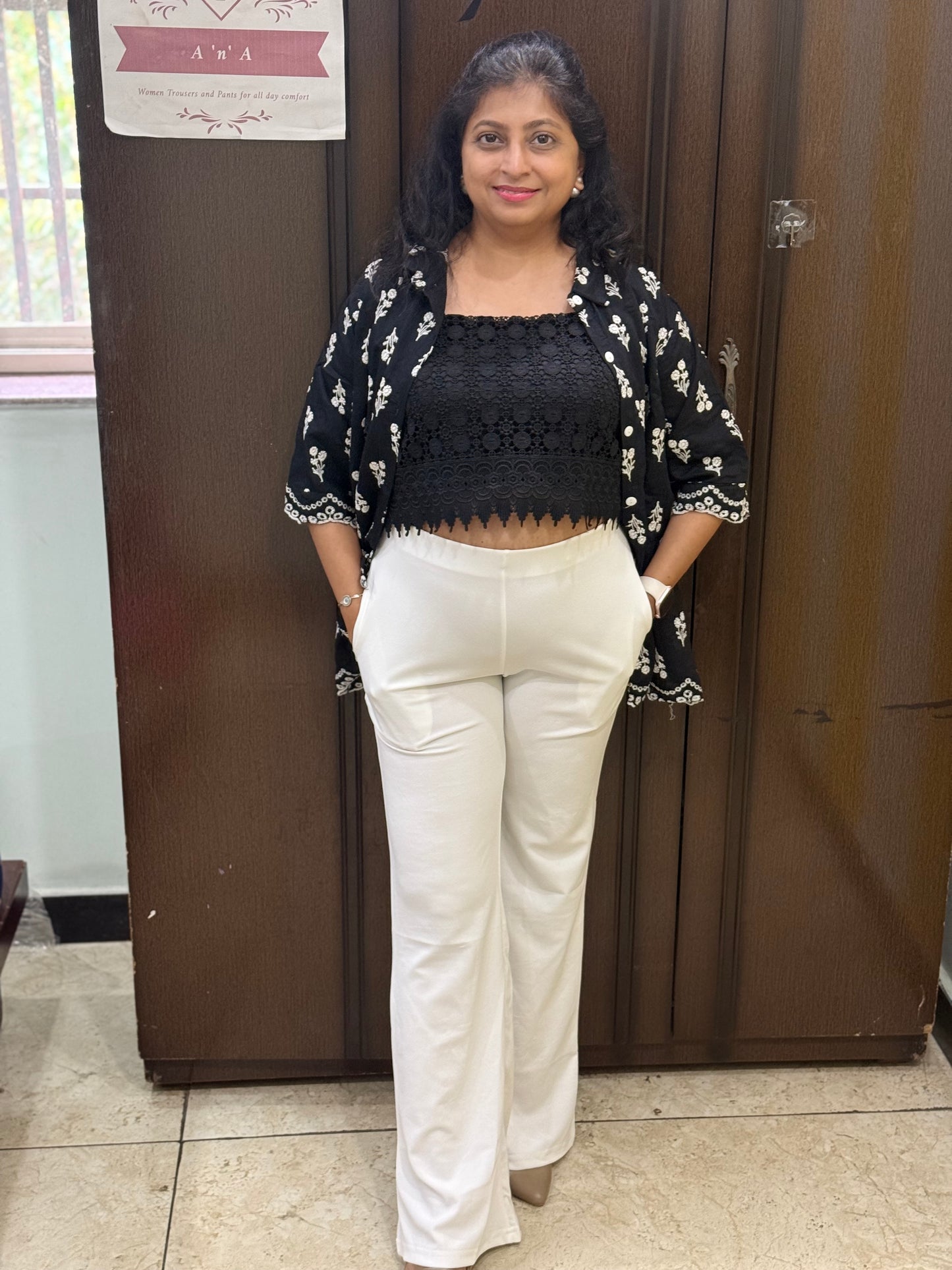 Élan Luxe Bell Bottoms - White