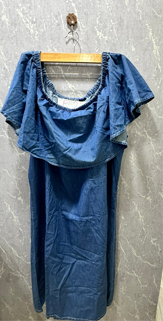 Denim off-shoulder Dress