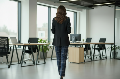 Navy Blue Big Checks Pants