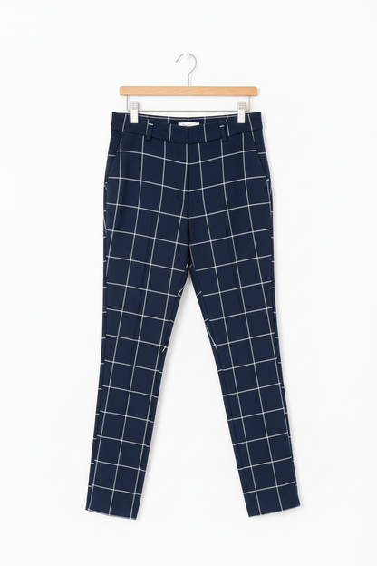 Navy Blue Big Checks Pants