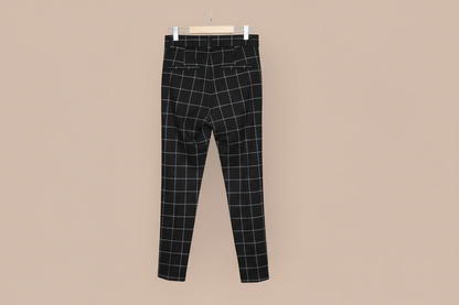 A 'n' A black checks pants for women, back view