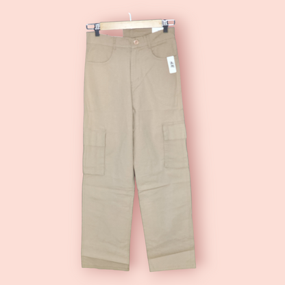 A 'n' A khakhi cargo pants in stretchable cotton, alternate view