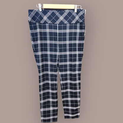Black checked trousers with side zip