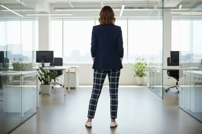 A 'n' A black and white checks pants, alternate view