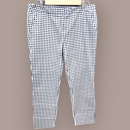 White checks pants with zip and locking clip