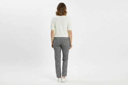 A 'n' A dark grey checks pants, alternate view