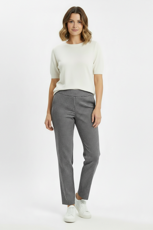 Dark Grey Small Checks Pants