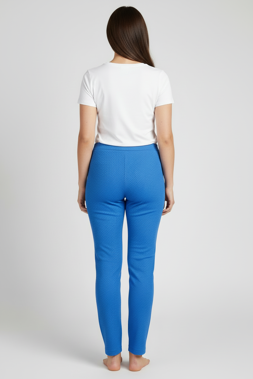 Blue Self-Design Pants
