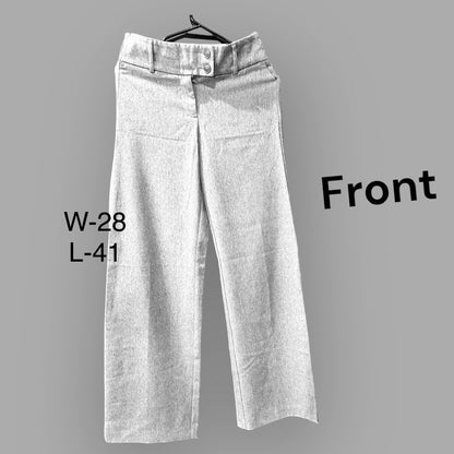 Grey small checks narrow-fit formal pants by A 'n' A