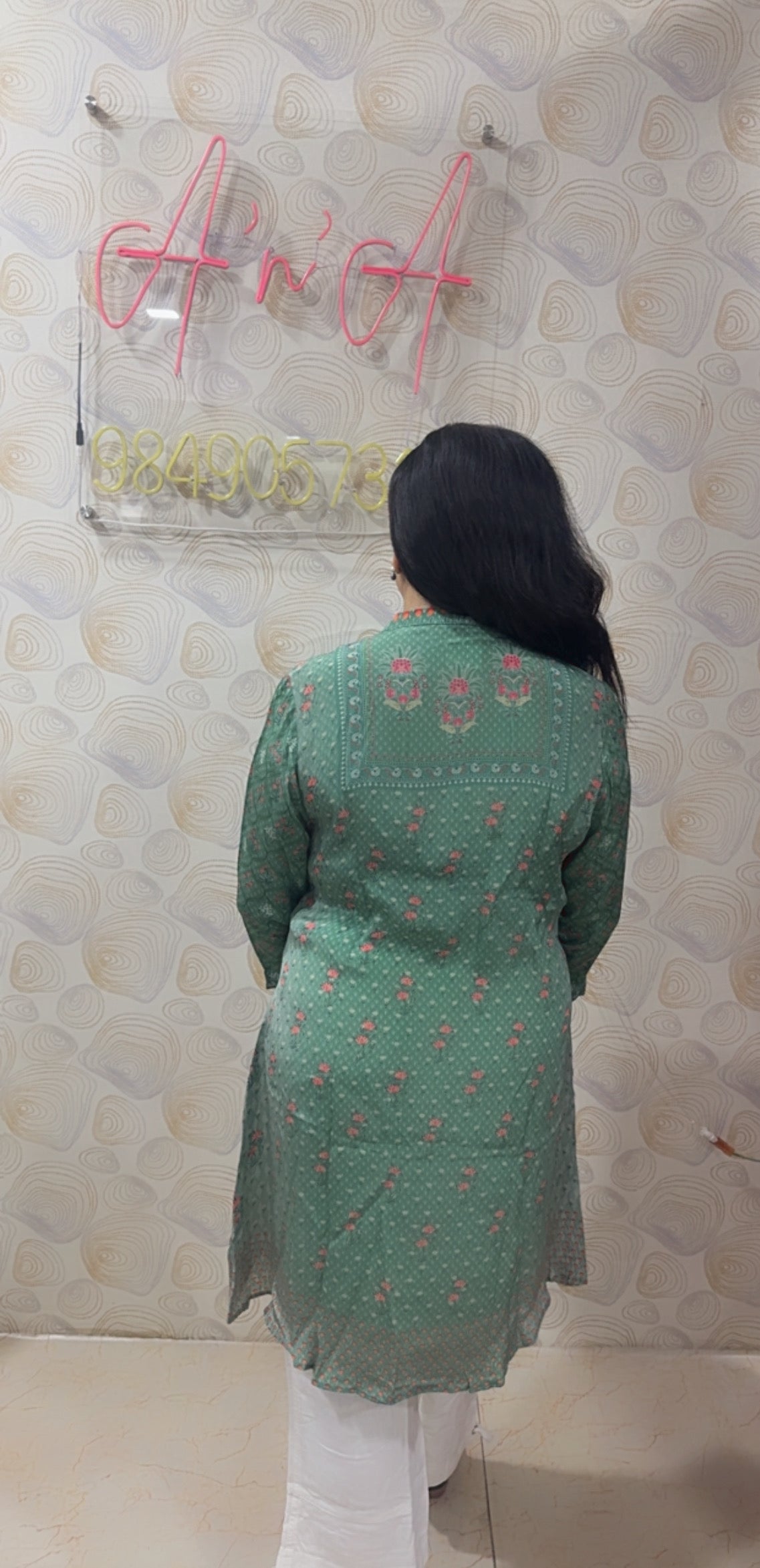Ajrak Crepe Silk Shirt (Green)