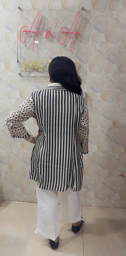 Kalamkari Mul Silk Tunics (Off-White)