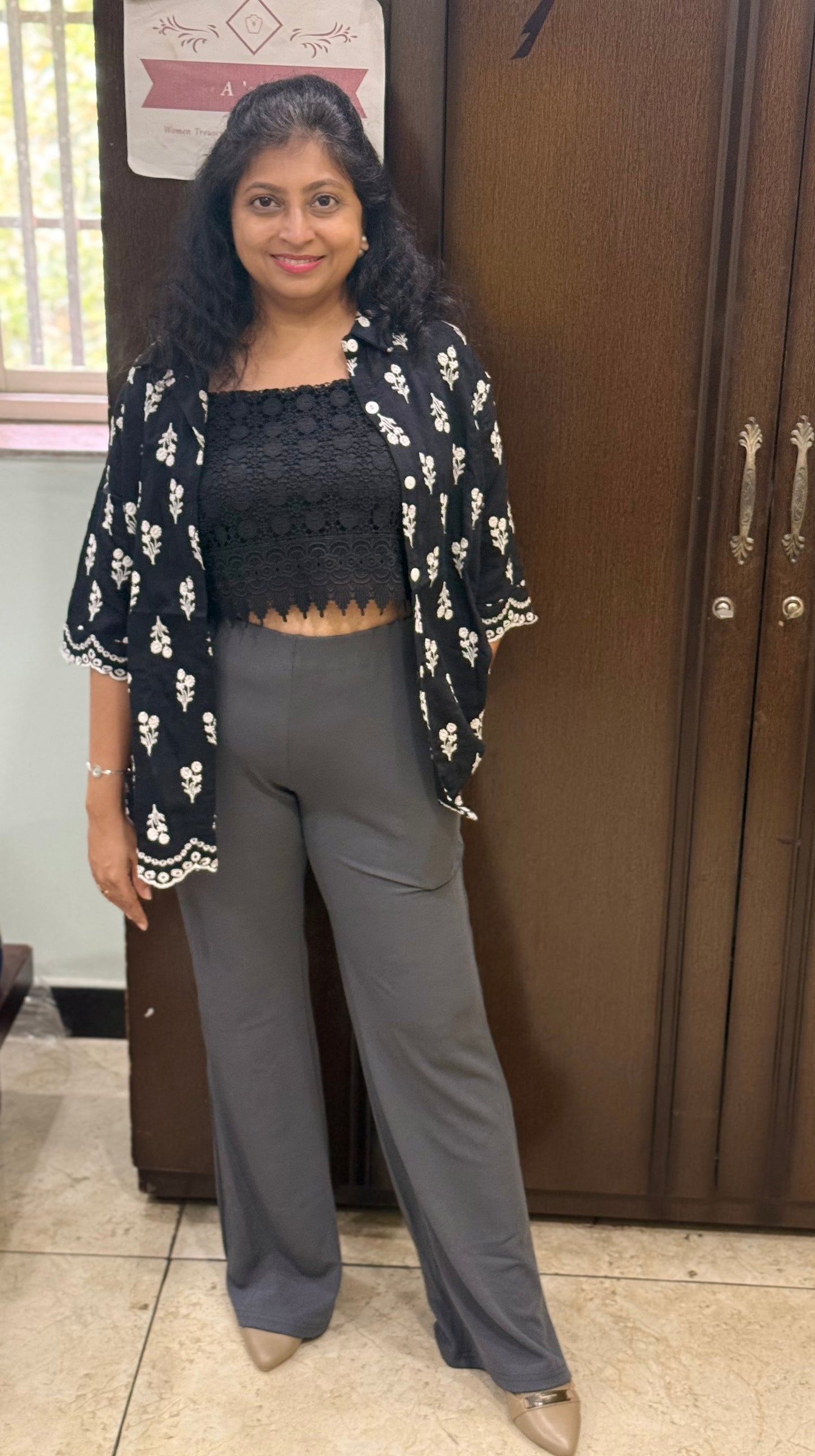 Élan Luxe Bell Bottoms - Grey