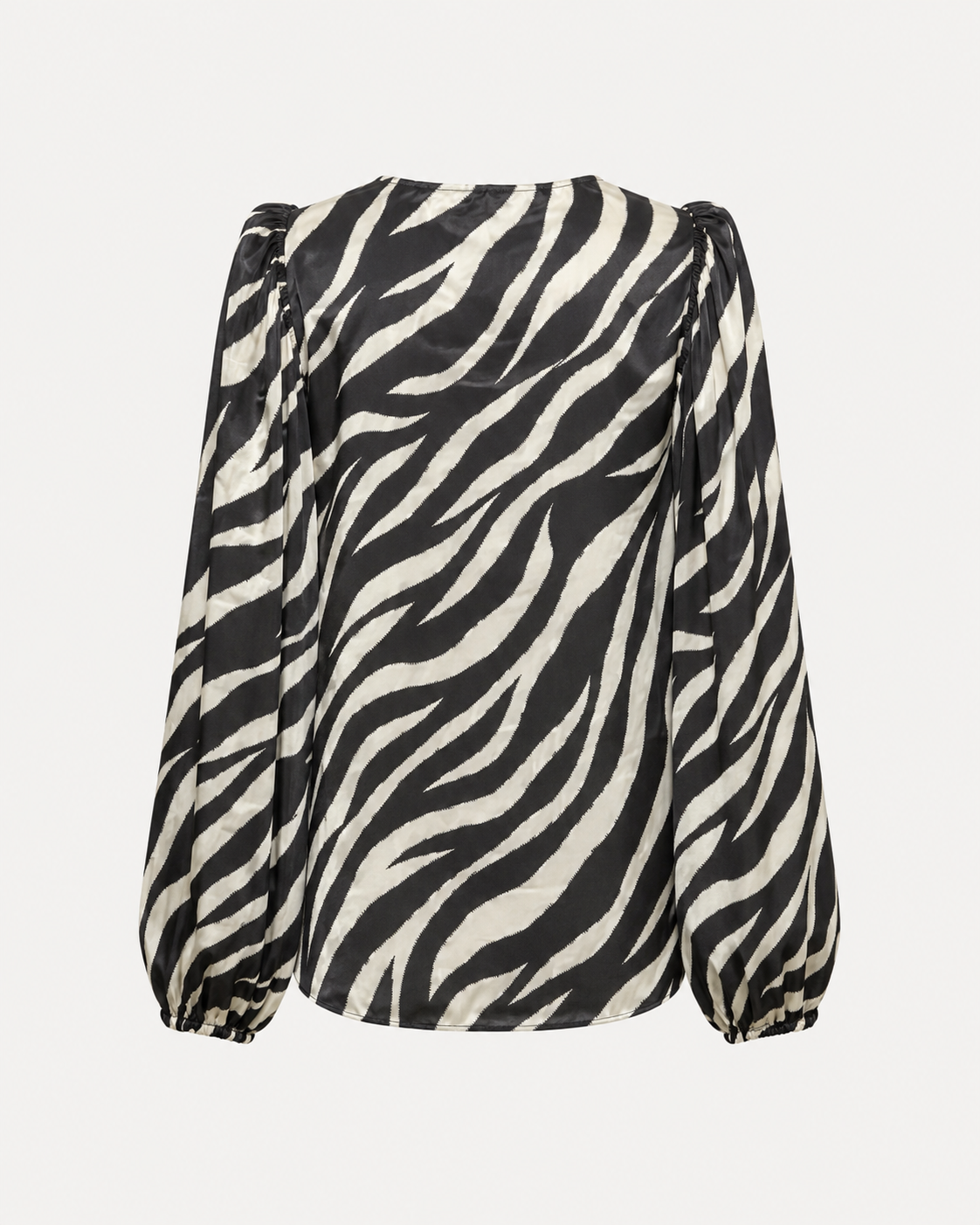Zebra-Print V-Neck Top
