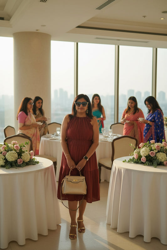 Rust Color Classy Dress