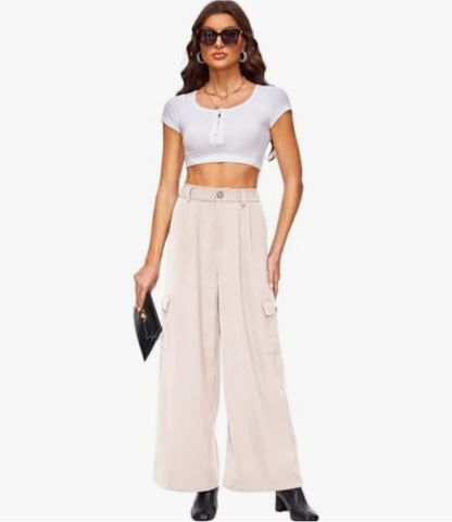 Nude pink cargo pants for women by A 'n' A