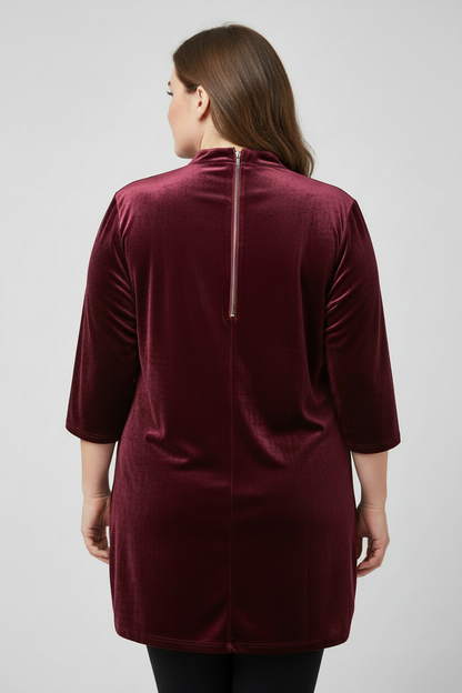 Maroon Velvet Party-wear Top