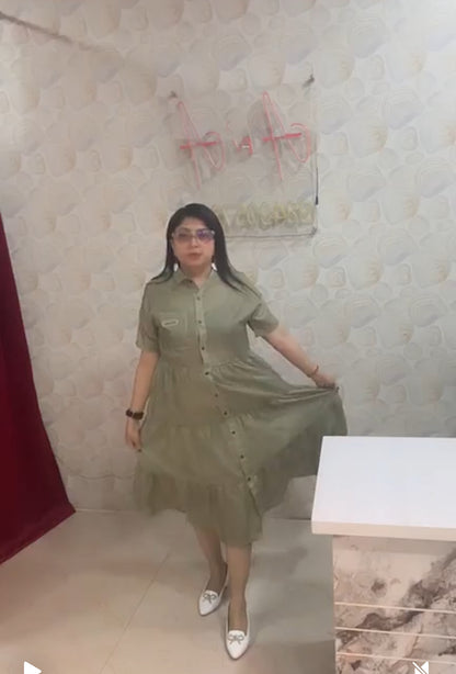 Green Checks Dress