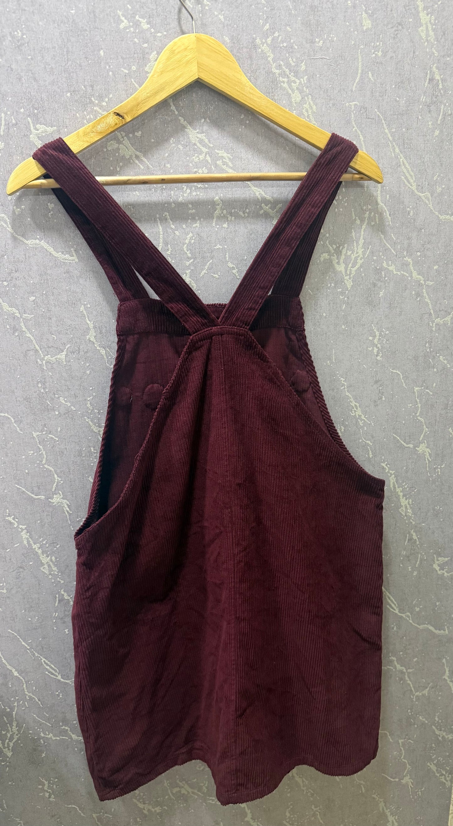 Wine corduroy dangri dress