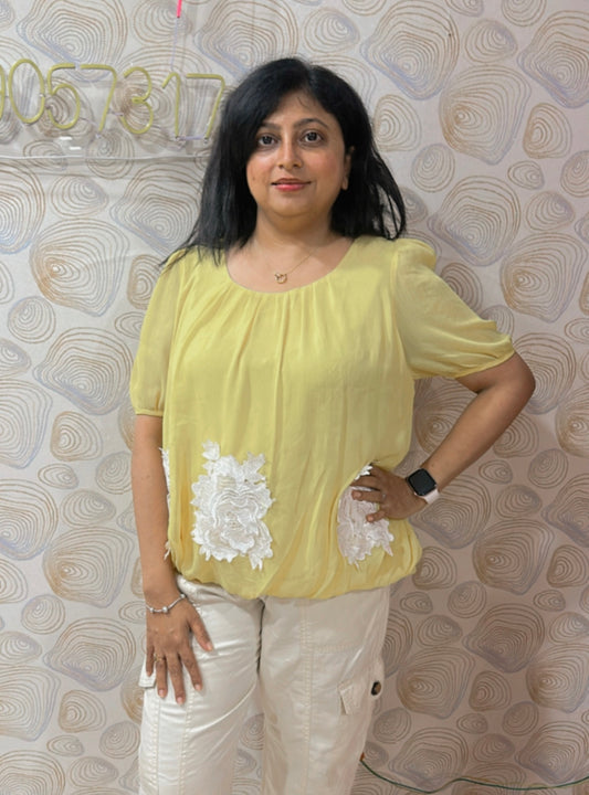 Yellow party-wear Top