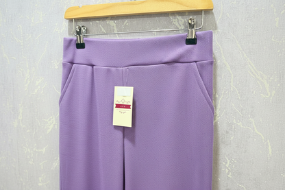Lavender ribbed flare pants – product