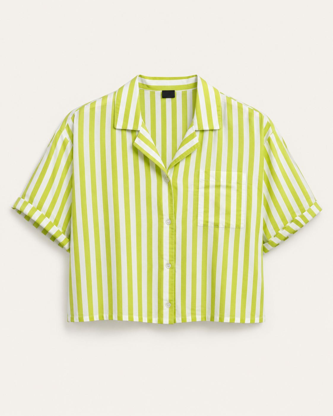 Lime Stripe Crop Shirt