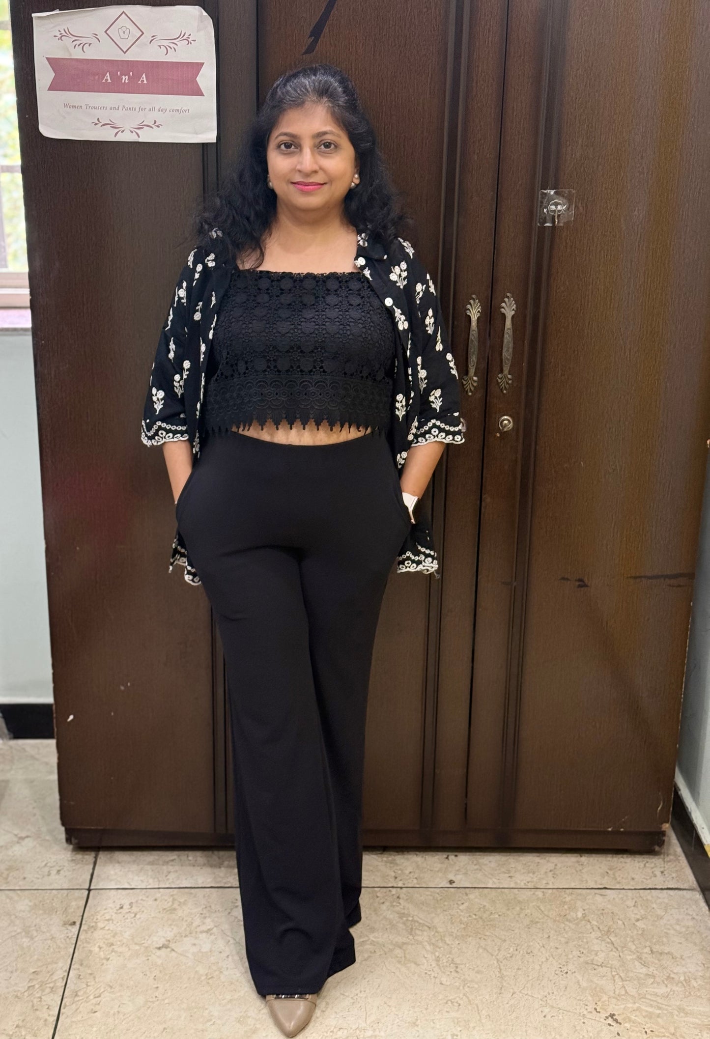 Élan Luxe Bell Bottoms - Black