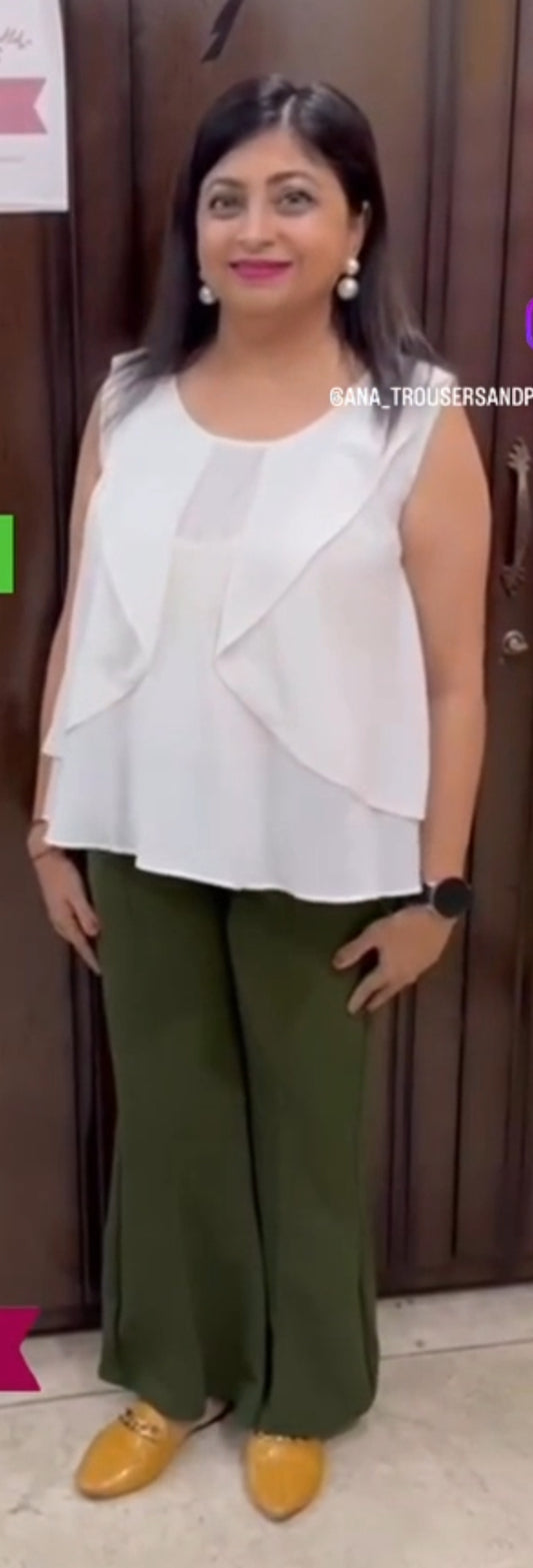 Anti-Wrinkle Olive Bell Bottoms