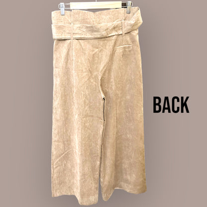 Tan brown corduroy pants for women, detail view