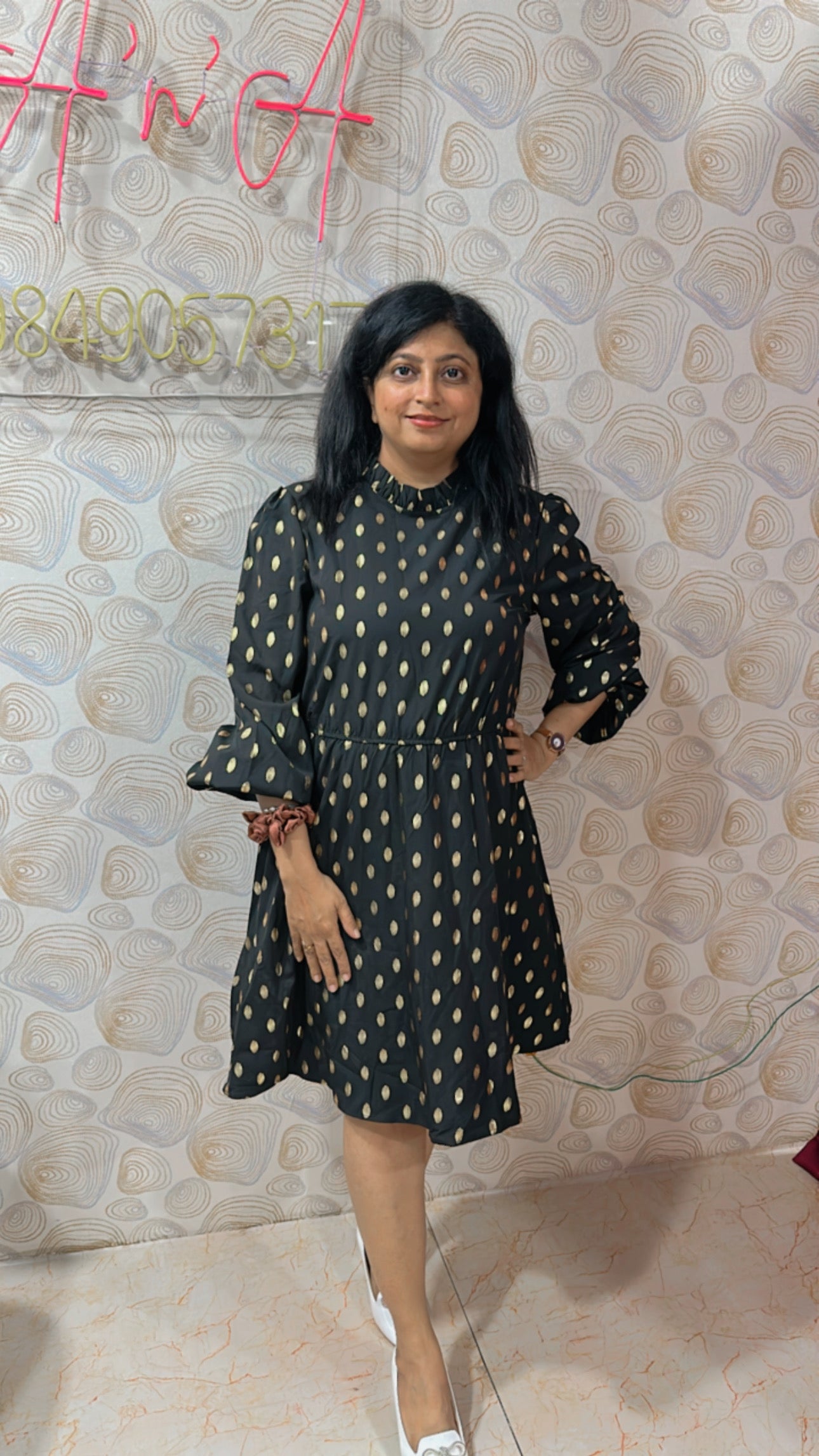 Black Dress with Buta Patti