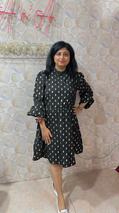 Black Dress with Buta Patti