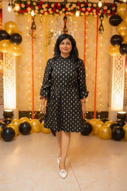 Black Dress with Buta Patti