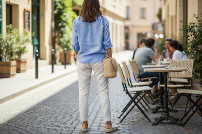 A 'n' A white striped pants, alternate view