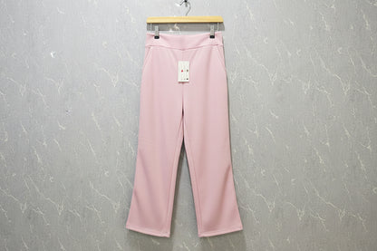 Nude pink ribbed flare pants – product view