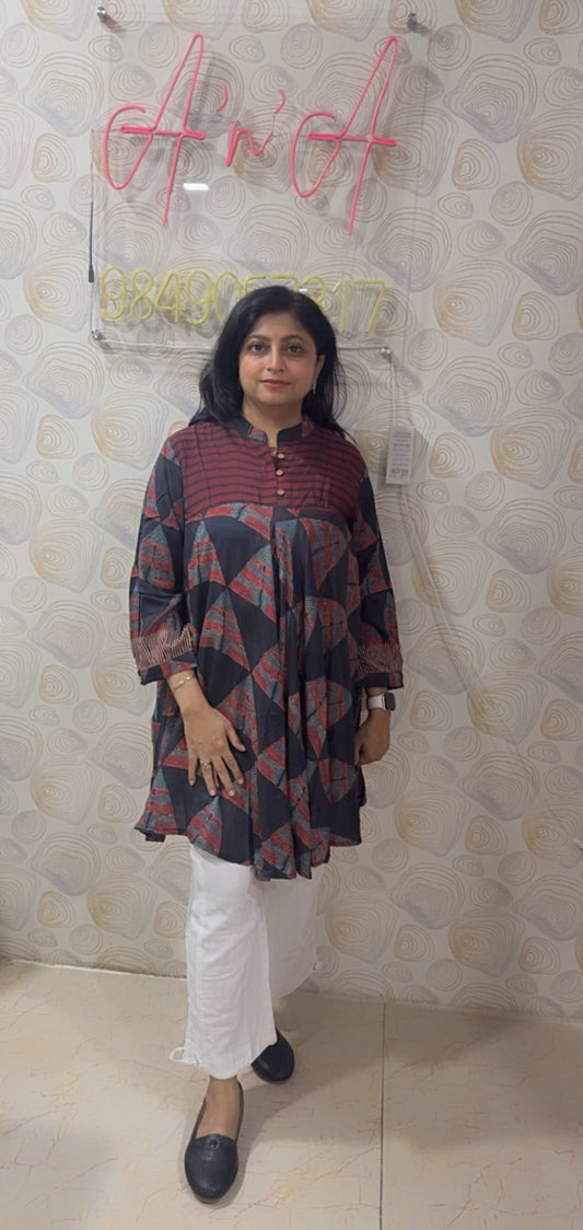 Kalamkari Mul Silk Tunics (Multi-color)
