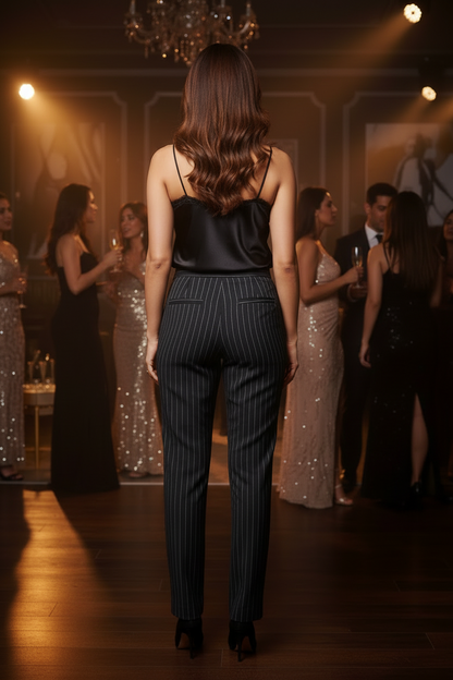 Black Stripes Pants