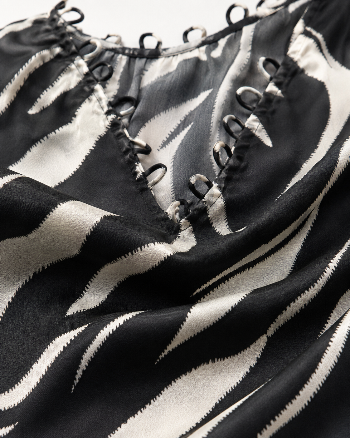 Zebra-Print V-Neck Top