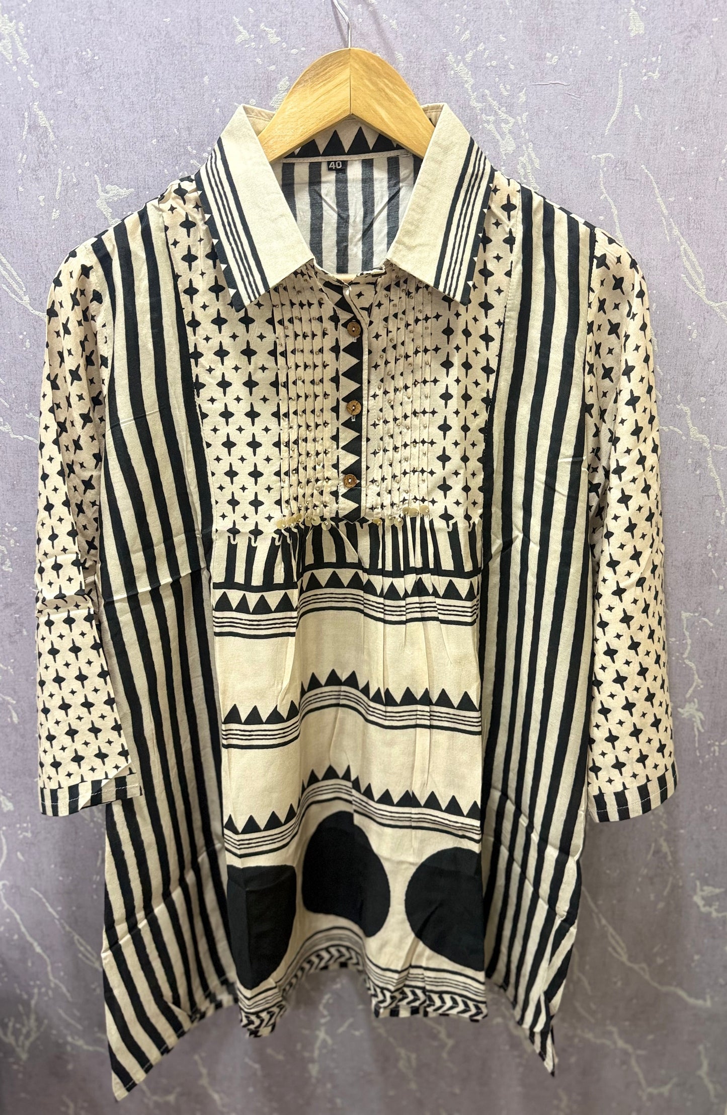 Kalamkari Mul Silk Tunics (Off-White)