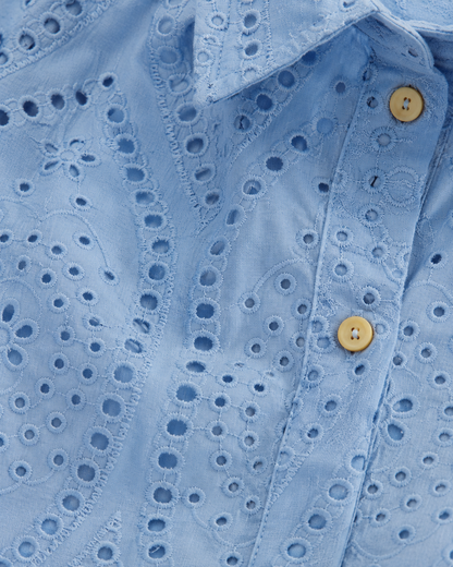 Powder Blue Hakoba Cotton Shirt