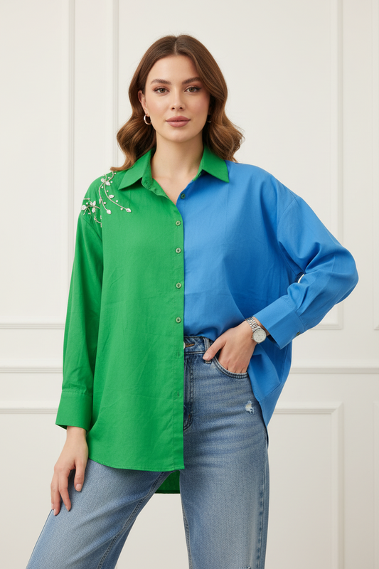 Blue & Green Shirt