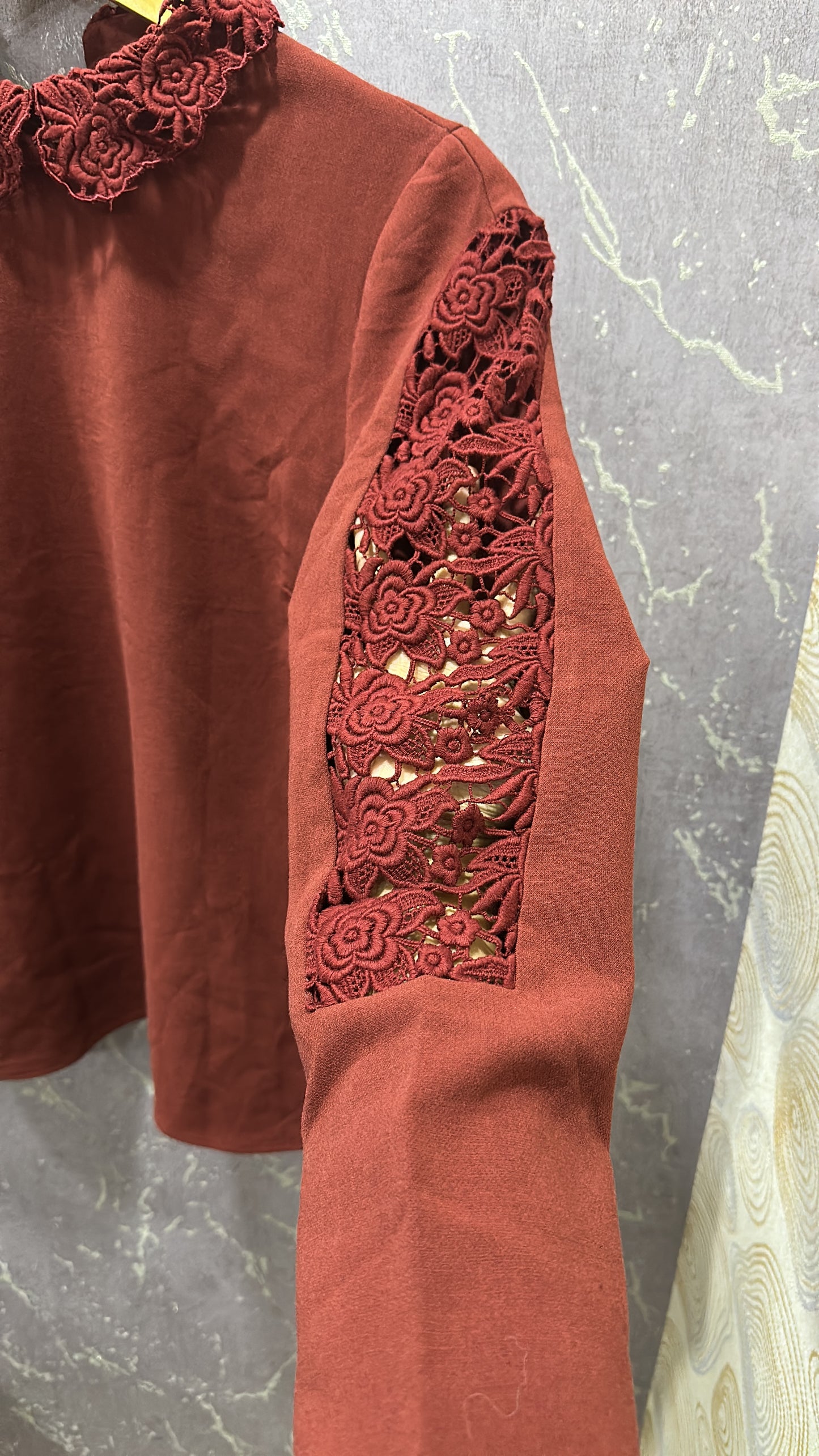 Rust Lace Top