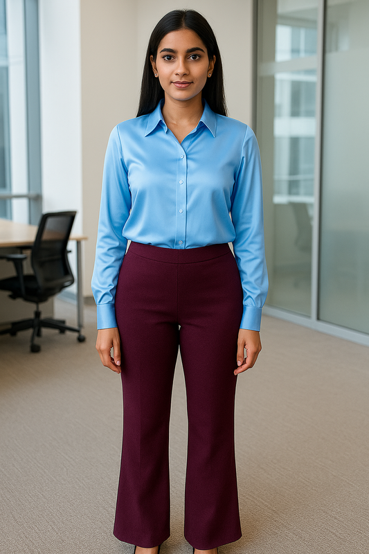 Anti-Wrinkle Wine Bell Bottoms