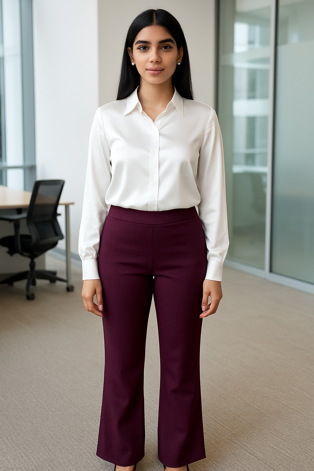 Anti-Wrinkle Wine Bell Bottoms